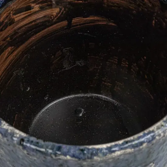 Hello Honey&reg; 6.5" Plum Reactive Glaze Pattern Debossed Stoneware Planter {7}