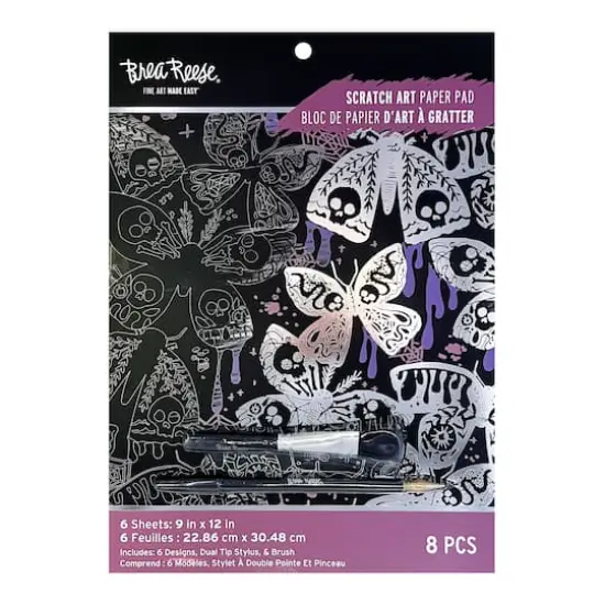 Brea Reese&trade; 9" x 12" Halloween Patterns Scratch Art Paper Pad {1}