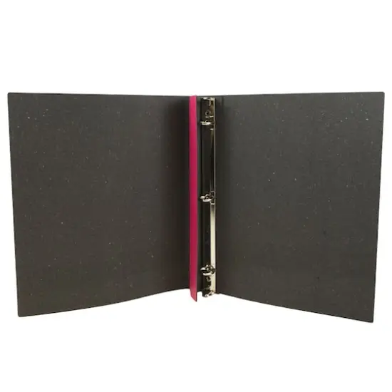 JAM Paper 0.75" Italian Leather 3-Ring Binder Fuchsia Pink {5}