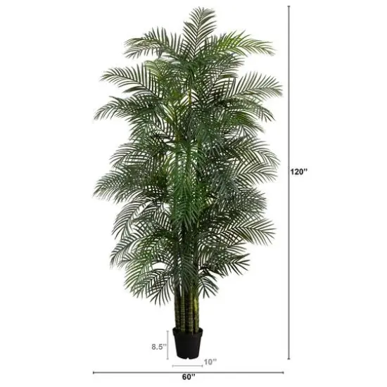 10ft. Potted Green UV Resistant Artificial Areca Palm Tree {7}