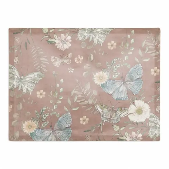 Butterflies Cotton Twill Placemat Maroon {1}