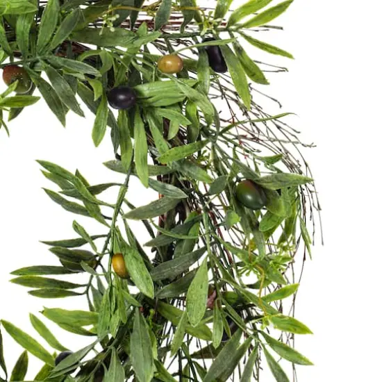 24" Green Olive Leaf Wreath {4}