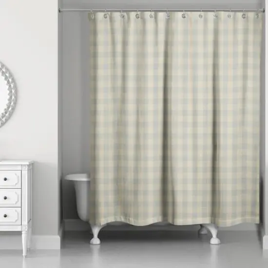 Plaid Shower Curtain Tan {3}
