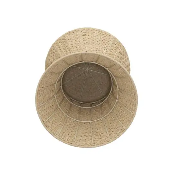 Household Essentials 21" Woven Paper Rope Hourglass End Table White {7}