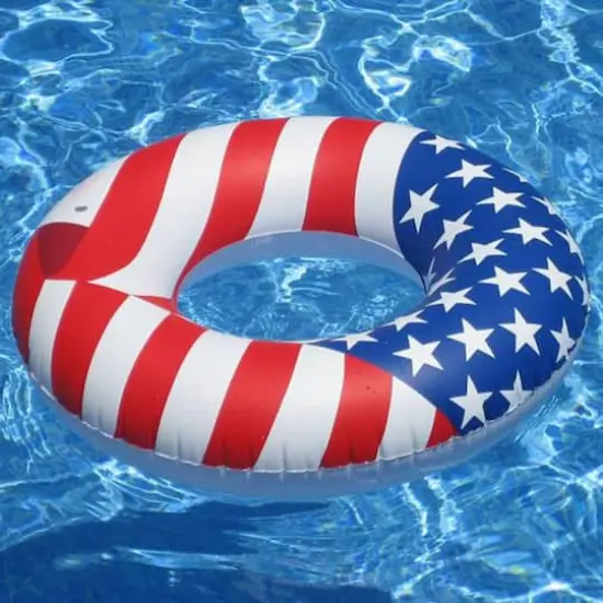 36" Stars & Stripes Inflatable Swimming Pool Inner Tube Ring Float {3}