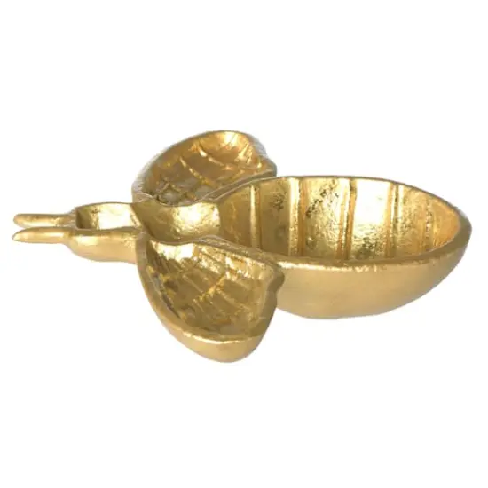 Hello Honey&reg; 8" Gold Decorative Bee Cast Iron Dish {3}