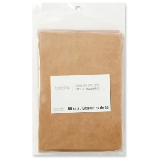 Folded Cards & Envelopes by Recollections&trade;, 3.5" x 4.87" Kraft {4}