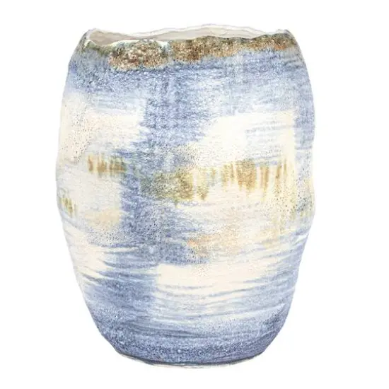 Hello Honey&reg; 12.25" Azure Blue Stoneware Vase {6}