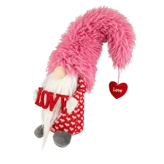 18" Fluffy Pink Faux Fur 'Love' Valentine's Day Gnome {5}