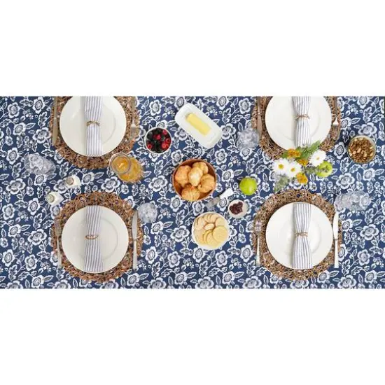 Nautical BlueFloral Print Outdoor Tablecloth, 60" Round {6}