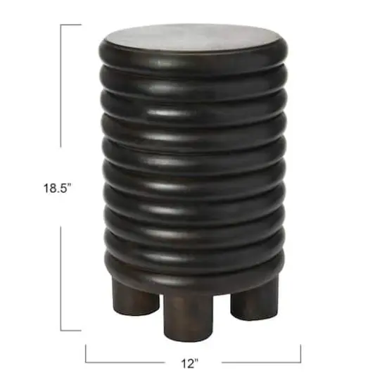 Hello Honey&reg; 18.5" Black Walnut Finish Dossier Vintage-Inspired Solid Wood End Table with Flat Top {6}