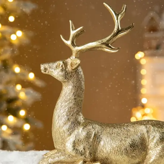 Glitzhome&reg; 11" Lying Reindeer Table D&eacute;cor {5}