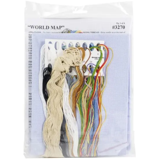 Design Works&trade; World Map Counted Cross Stitch Kit {4}