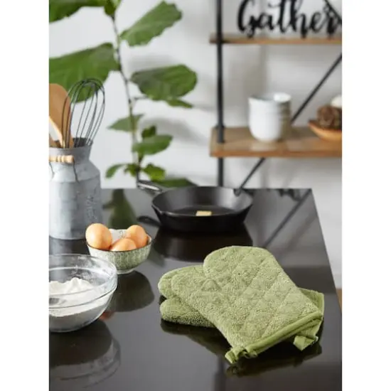 DII&reg; Terry Oven Mitts, 2ct. Antique Green {6}