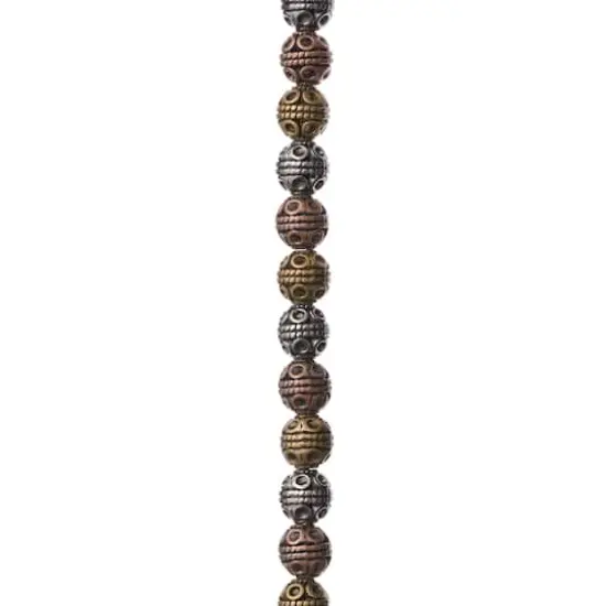 Multicolor Metal Round Beads, 8mm by Bead Landing&trade; {1}