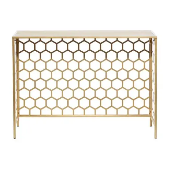 Gold Metal Contemporary Console Table 30" x 42" x 14" {7}