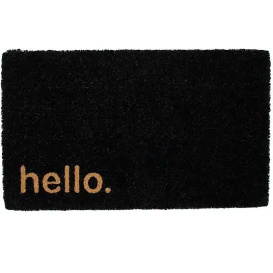 Black Hello Doormat {1}