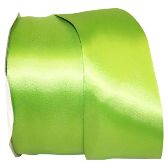 JAM Paper 2.5'' x 50yd. Double Face Satin Ribbon Kiwi {1}