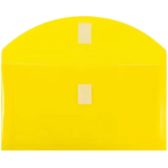 JAM Paper 5.25" x 10" Plastic Hook & Loop Closure Envelopes, 12ct. Yellow {4}