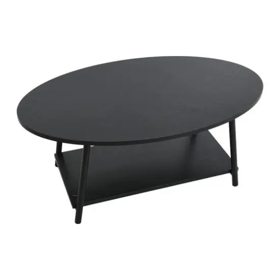 Household Essentials 39" Jamestown Oval Coffee Table Black Oak {7}
