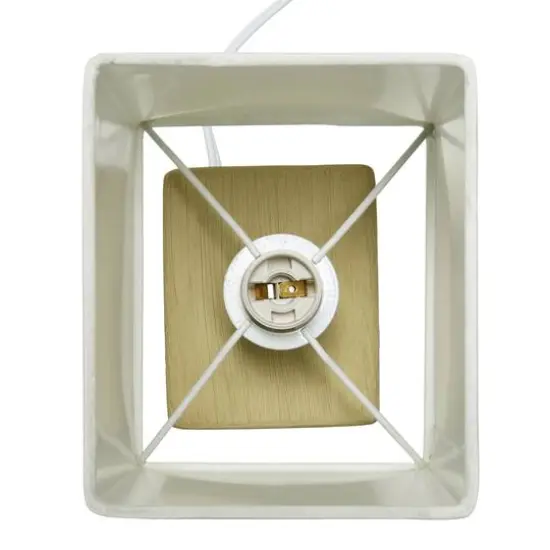 Simple Designs Stone Table Lamp with White Shade Beige {7}