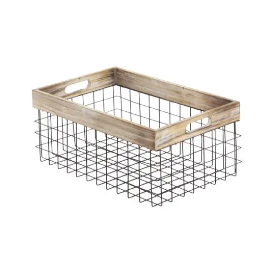 Black Metal Farmhouse Storage Basket Set {7}