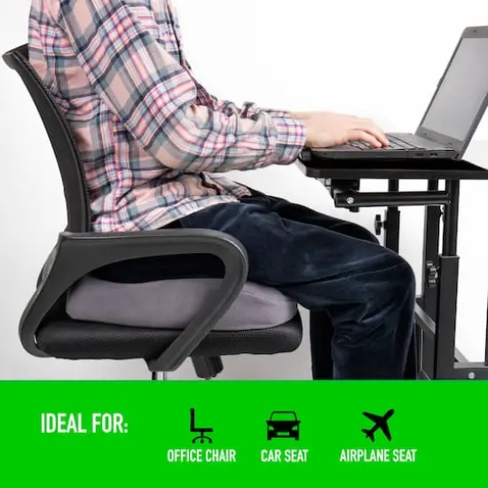 Mind Reader 18" Gray Memory Foam Chair Orthopedic Seat Cushion {3}