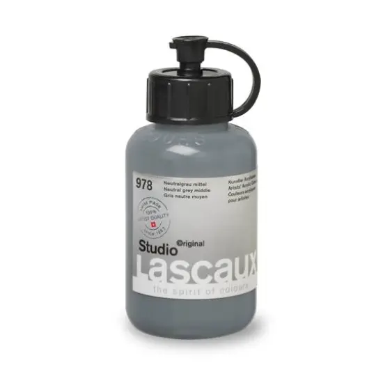 Lascaux Studio Acrylic Paint, 85mL 978 Neutral Grey Middle {4}