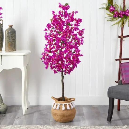 5ft. Artificial Bougainvillea Tree with Basket {3}