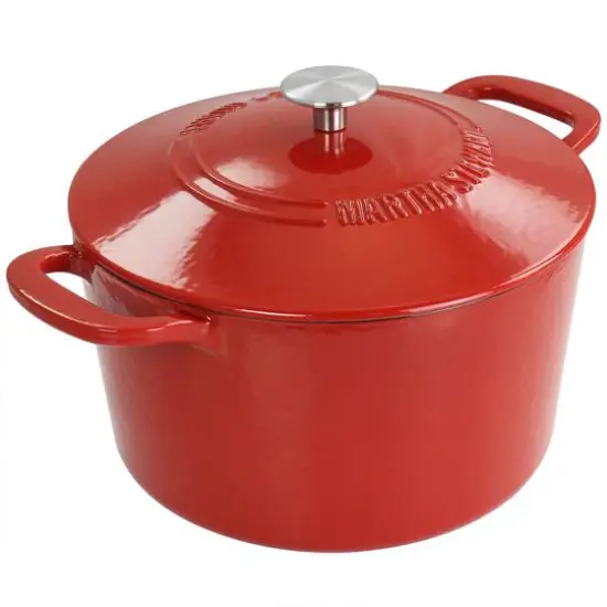 Martha Stewart 7qt. Enameled Cast Iron Dutch Oven with Lid Red {5}