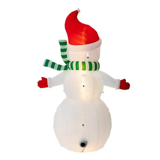Glitzhome&reg; 8ft. LED Lighted Icy Snowman Inflatable D&eacute;cor {6}