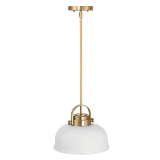 Hello Honey&reg; Arte White & Gold Industrial Metal 2-Tone Ceiling Light {6}