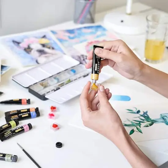 Arteza&reg; Watercolor Empty Half-Pans In Tin Box {5}