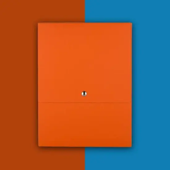 JAM Paper Vertical Kraft Snap Closure Portfolio Orange {7}