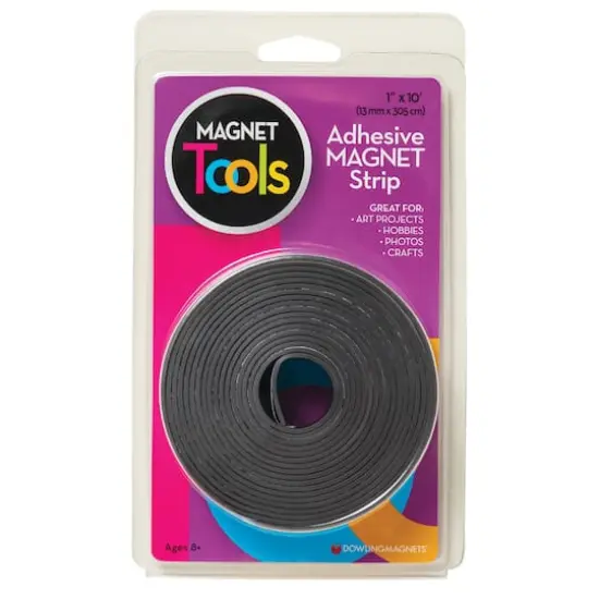 Dowling Magnets&reg; 1" x 10ft. Magnet Strip with Adhesive Rolls, 3ct. {4}