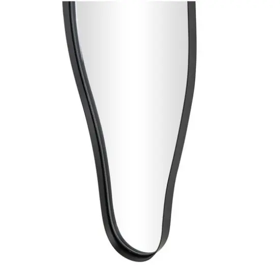 59" Black Metal Framed Abstract Wavy Wall Mirror {4}
