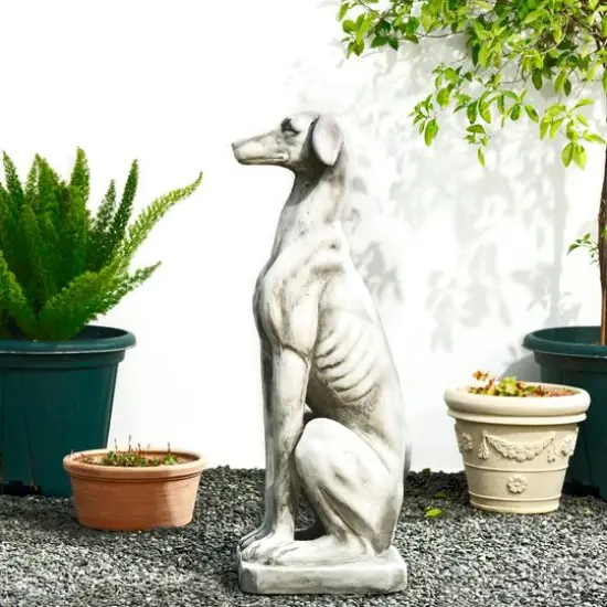 Glitzhome&reg; 32" Sitting Dog Garden Statue {4}