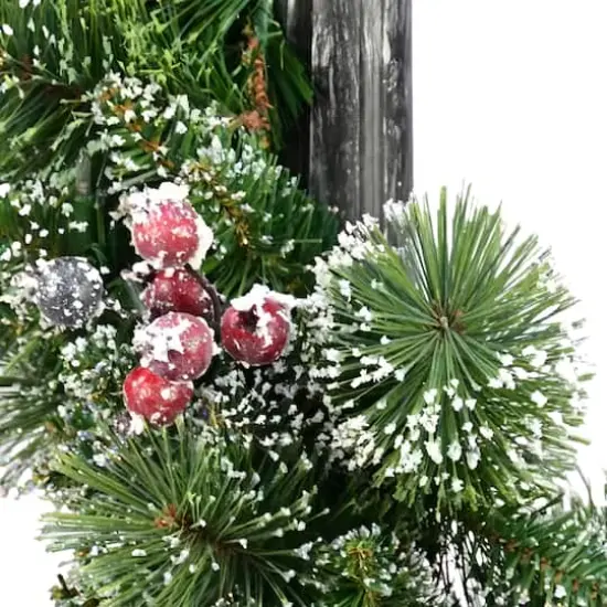 7ft. Pre-Lit Potted Lamp Post with Warm White LED Lights {6}