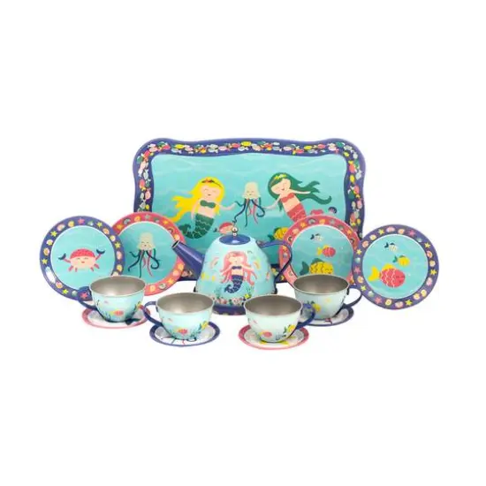 Schylling Mermaid Tin Tea Set {1}