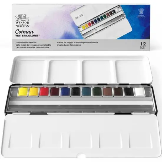 Winsor & Newton&reg; Cotman Water Colours&trade; Blue Box Set {3}