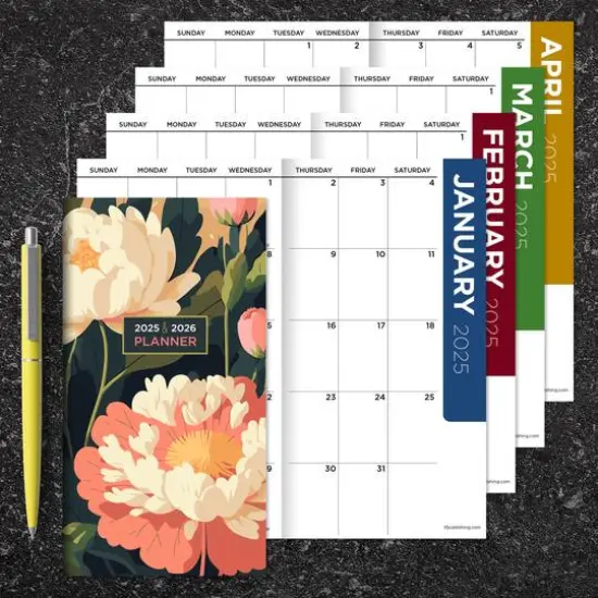 TF Publishing 2025-2026 Small Spring Peony Monthly Pocket Planner {4}