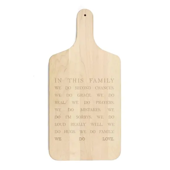 17" In This Family Maple Paddle Cutting Board {1}