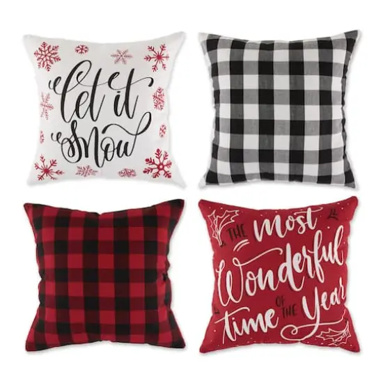 DII&reg; Christmas Buffalo Check & Print Pillow Cover Set {1}