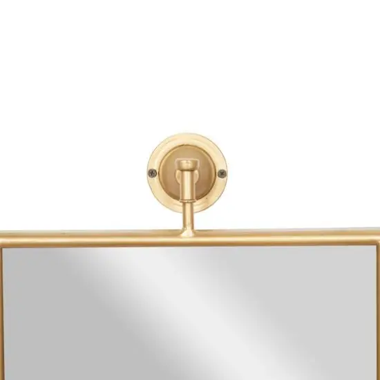 28" Rectangle Wood Wall Mirror Gold {5}