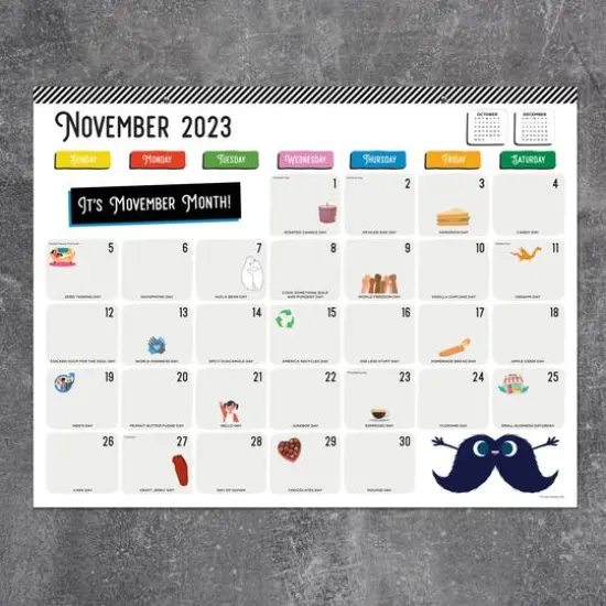 TF Publishing 2023 - 2024 Every Day's A Holiday Large Desk Pad Monthly Blotter Calendar {5}