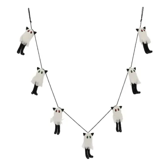 6ft. White Ghost Cat Garland by Ashland® {1}