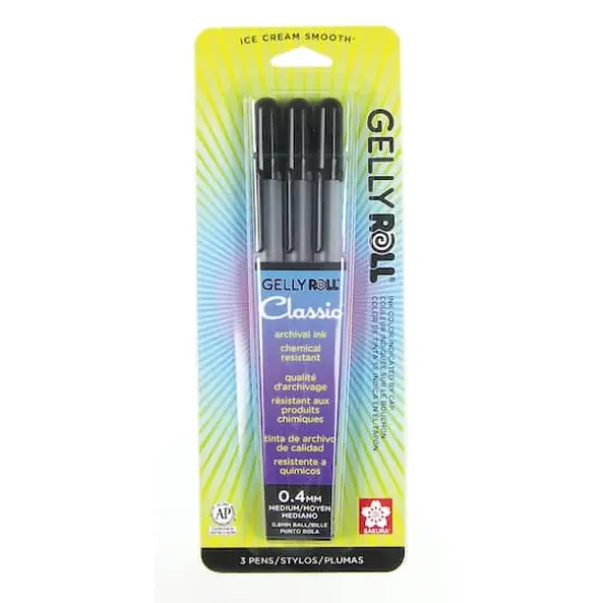 Gelly Roll&reg; Classic&trade; 08 Medium Point Black Gel Pens, 3ct. {1}
