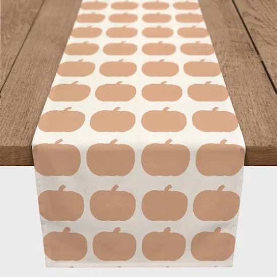 90" Pumpkin Earth Tones Poly Twill Table Runner {3}