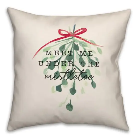 Meet Me Under the Mistletoe 18x18 Throw Pillow {1}