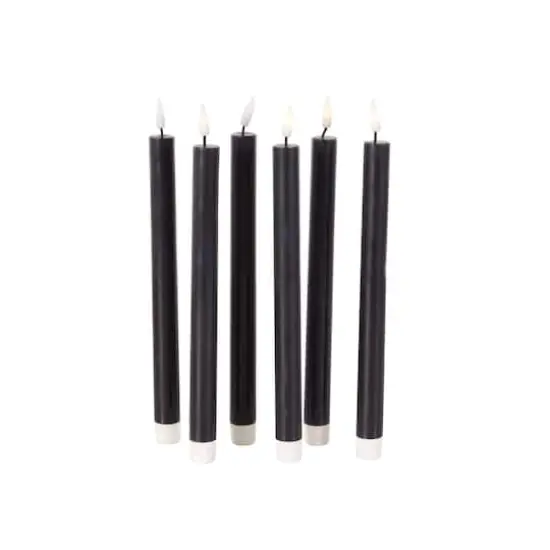 11" Flameless Wax Candles with Remote Control, 6ct. Black {3}